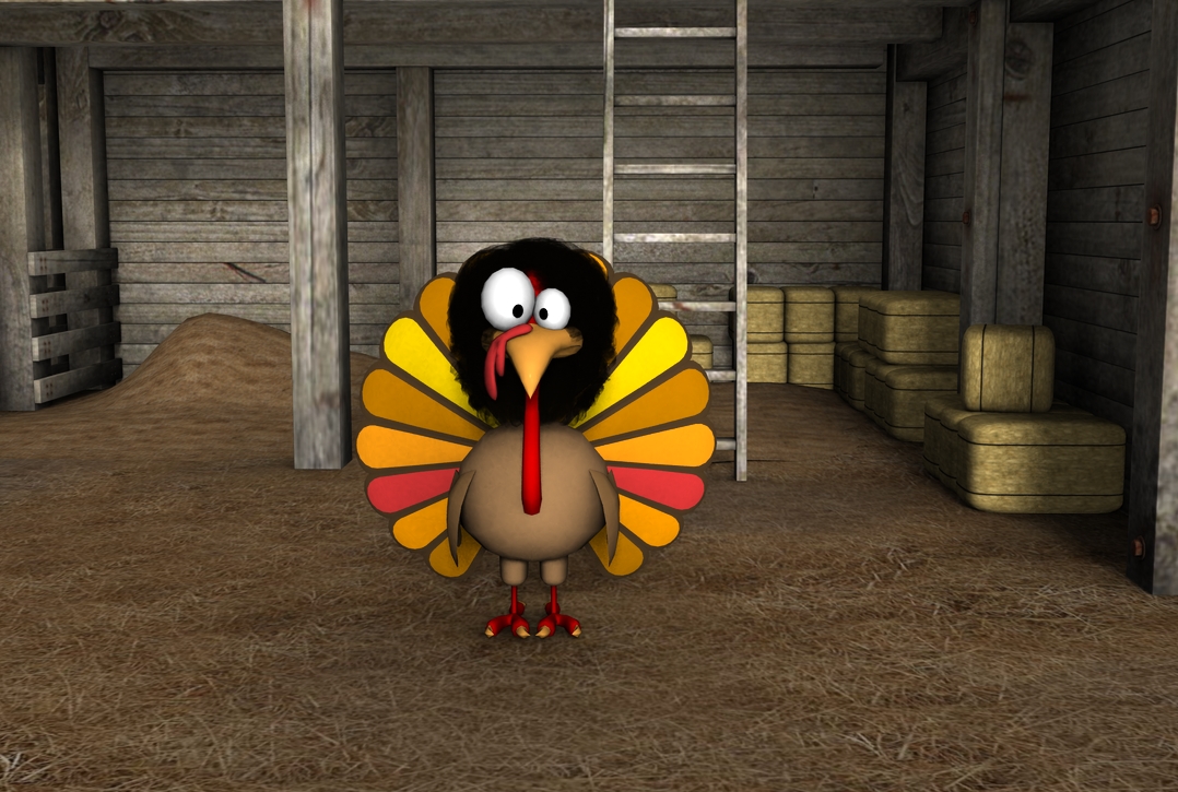 CP TOON TURKEY with AFRO in BARN.jpg