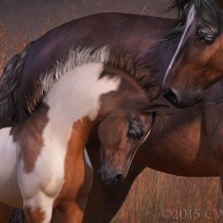 Mare And Foal By CWRW