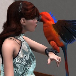 Macaw Kisses By Glitterati3D