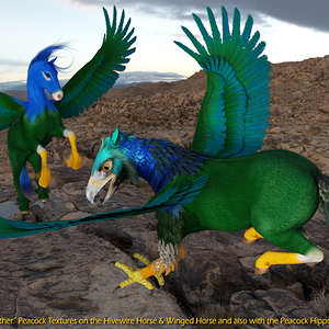 Peacock Winged Horse and Hippogryph