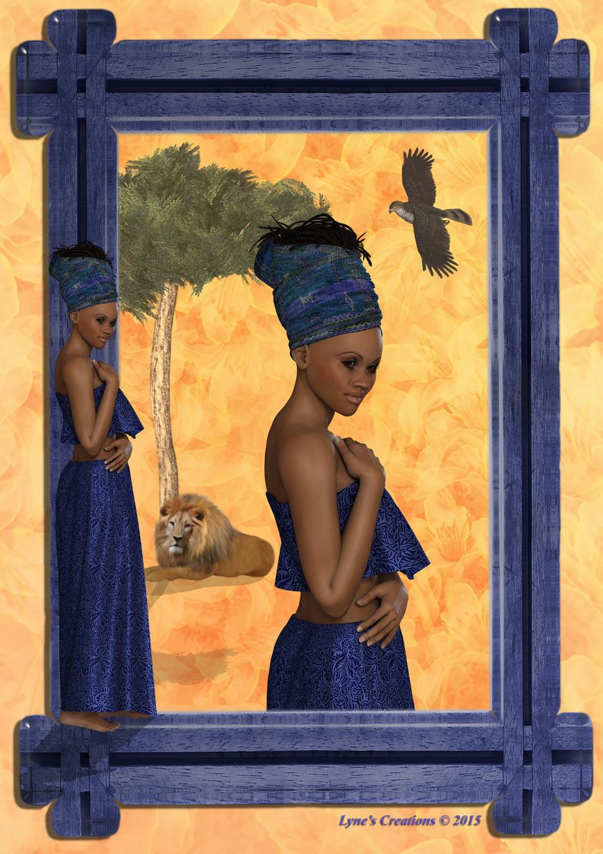 African Blue Lady By Lyne