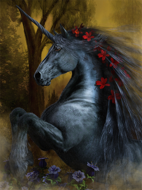 Black Beauty Unicorn by luannemarie