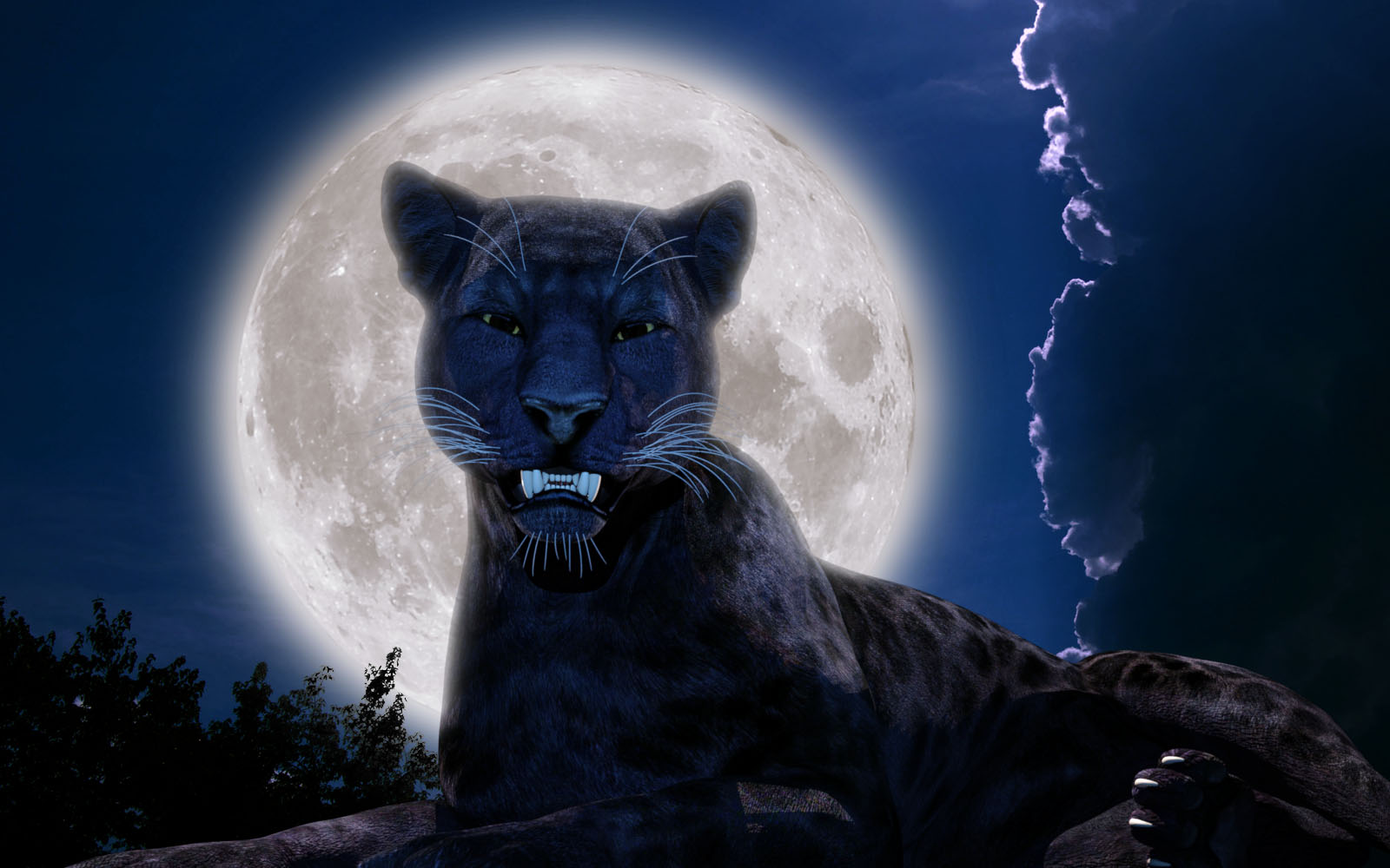 Black Panther Full Moon