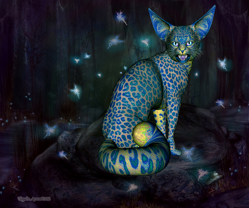 Fairy Lit Marsh Cat