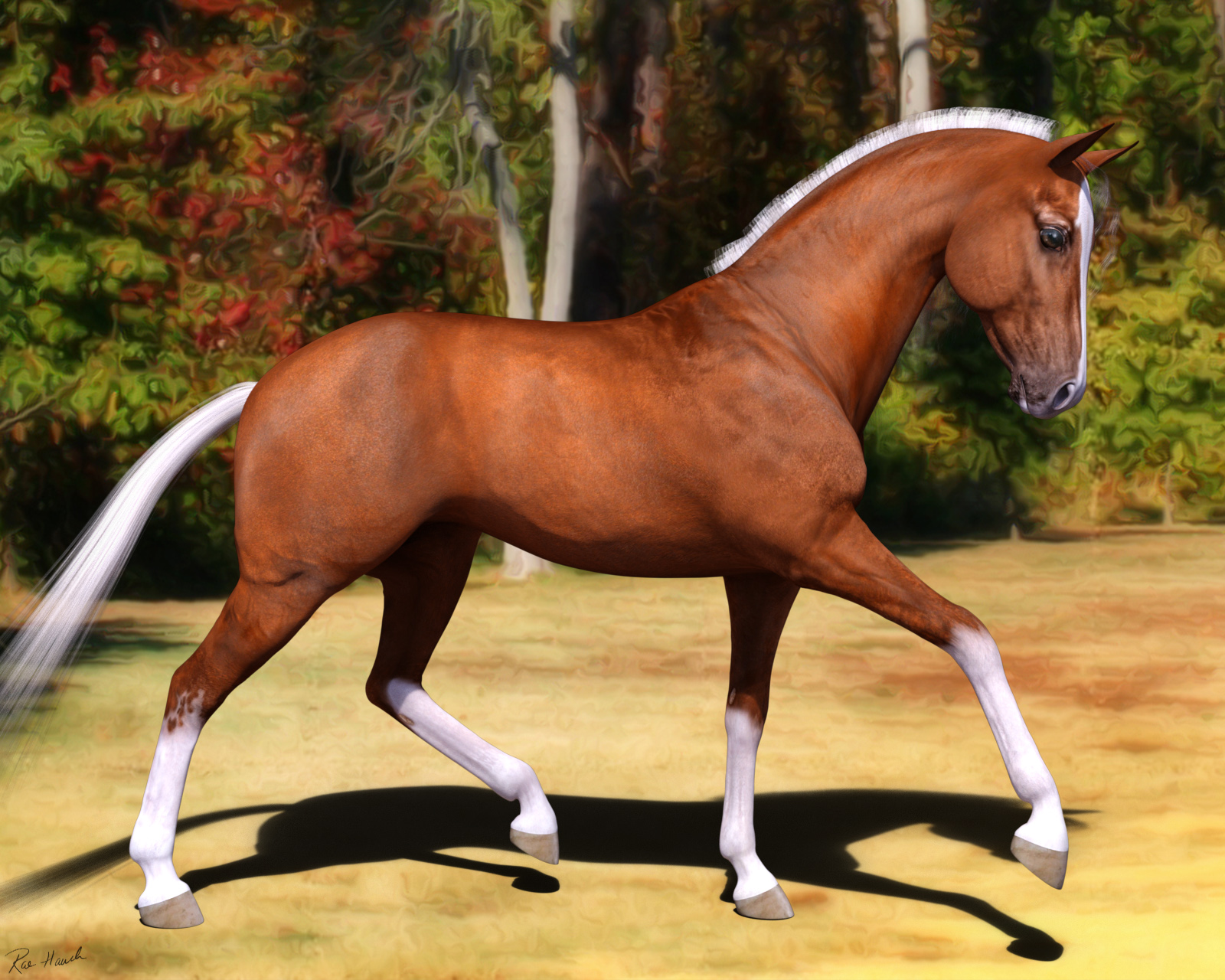 Flaxen Chestnut Akhal Teke