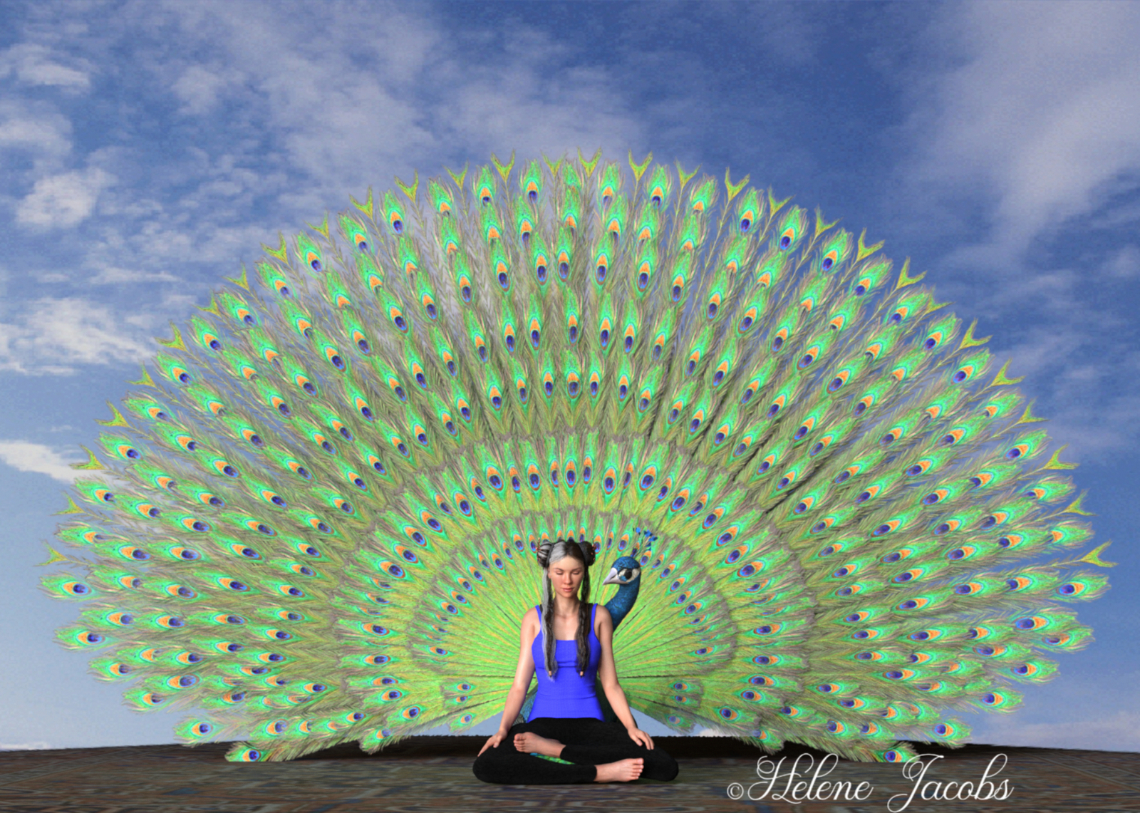 Meditating with a Peacock by Lifehacks by Helene