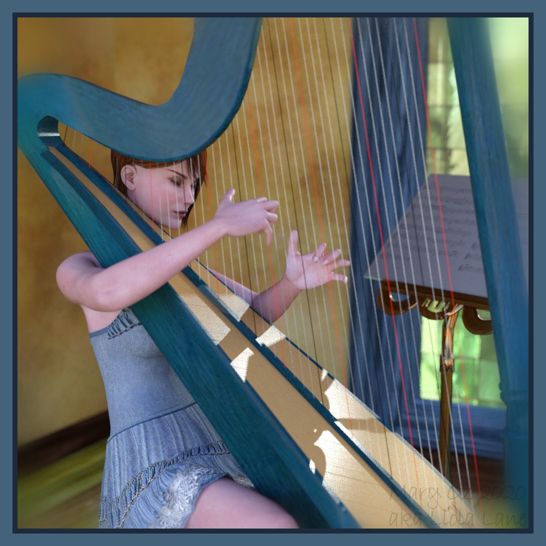 Stay Home And Play The Harp By Llola Lane HiveWire 3D Community