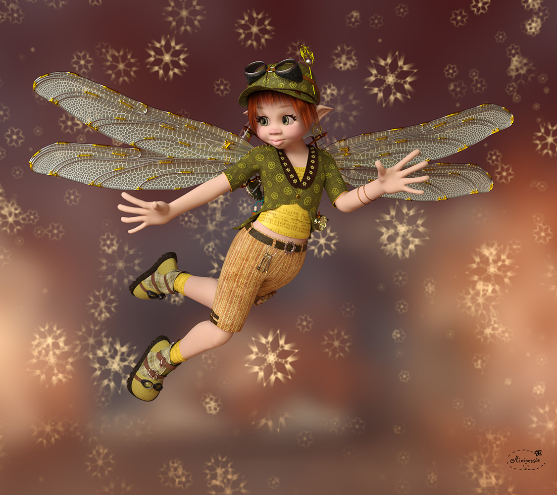 steampunk fairy statue