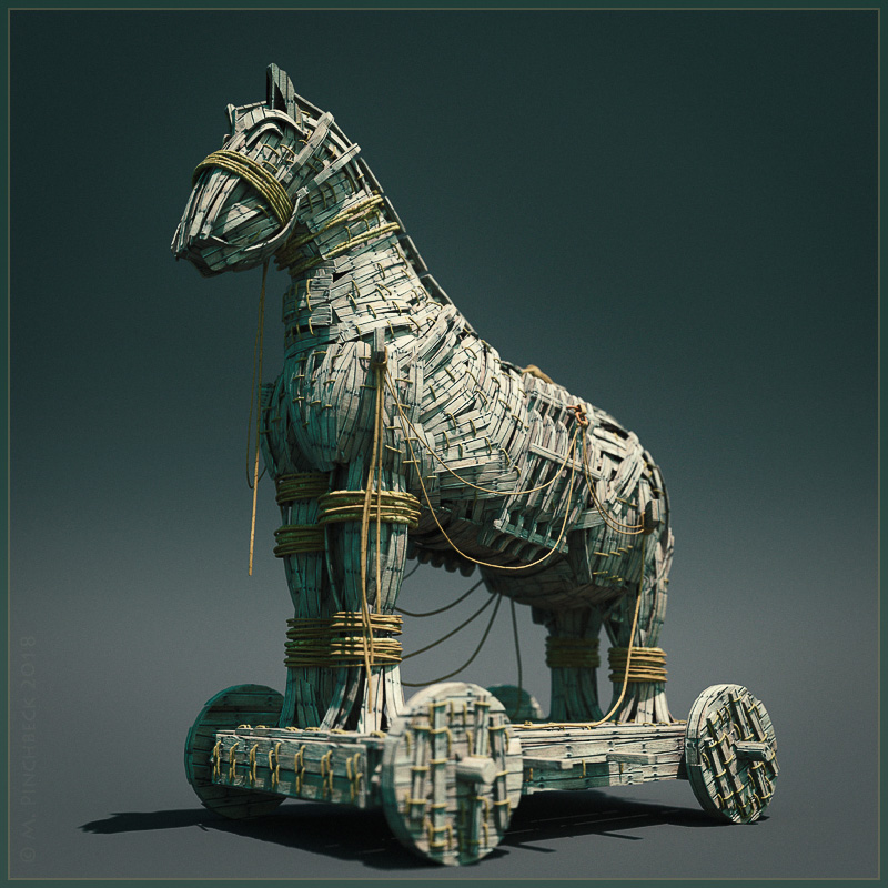 trojan horse figurine