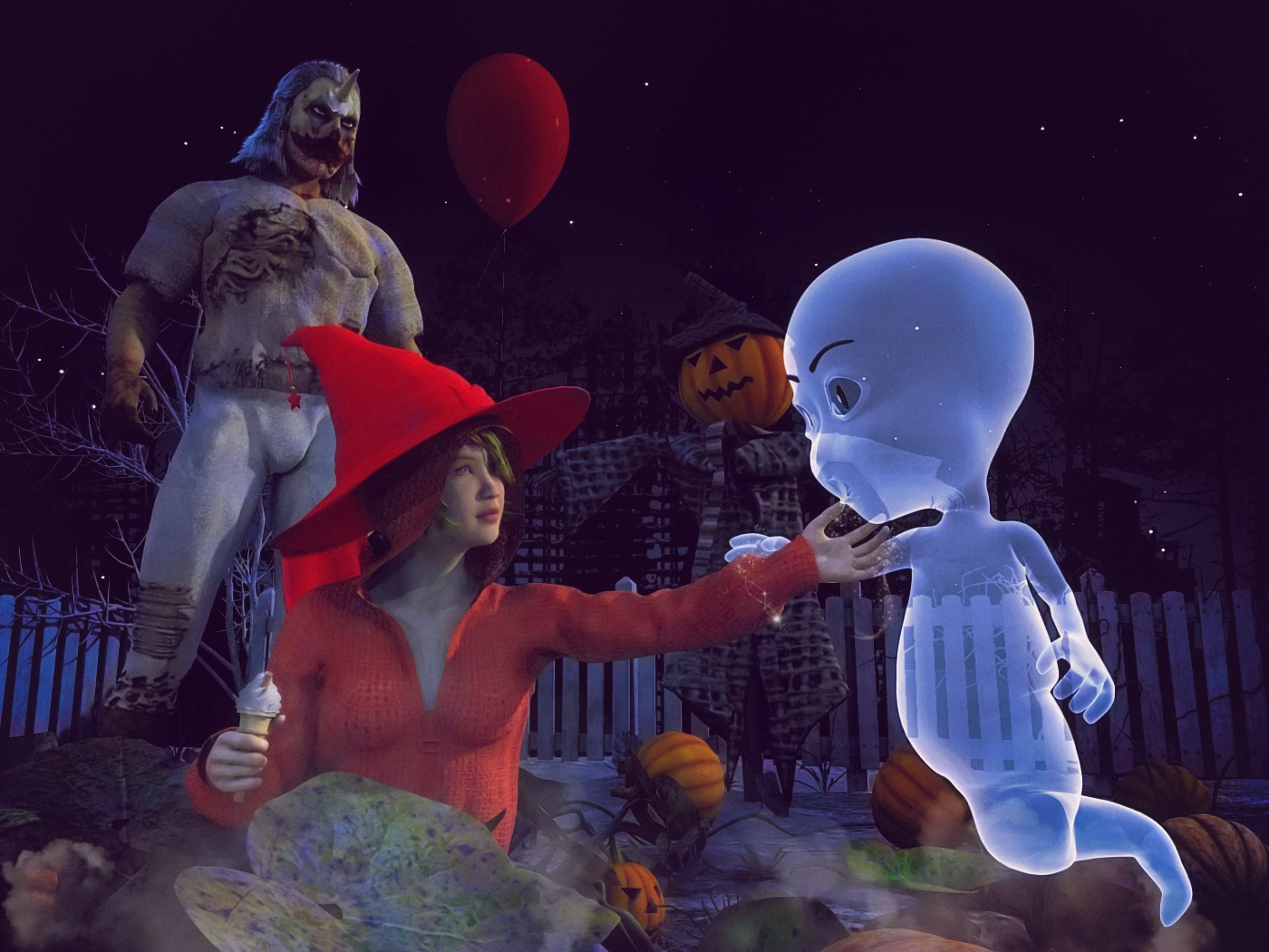 Wendy Meets A Friendly Ghost by Desertsilver
